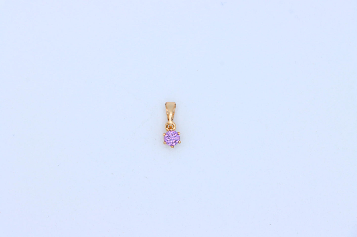 Tiny Round Purple Pendant in Gold Finish for Elegant Everyday Wear, XPPT1654 (2163-2)