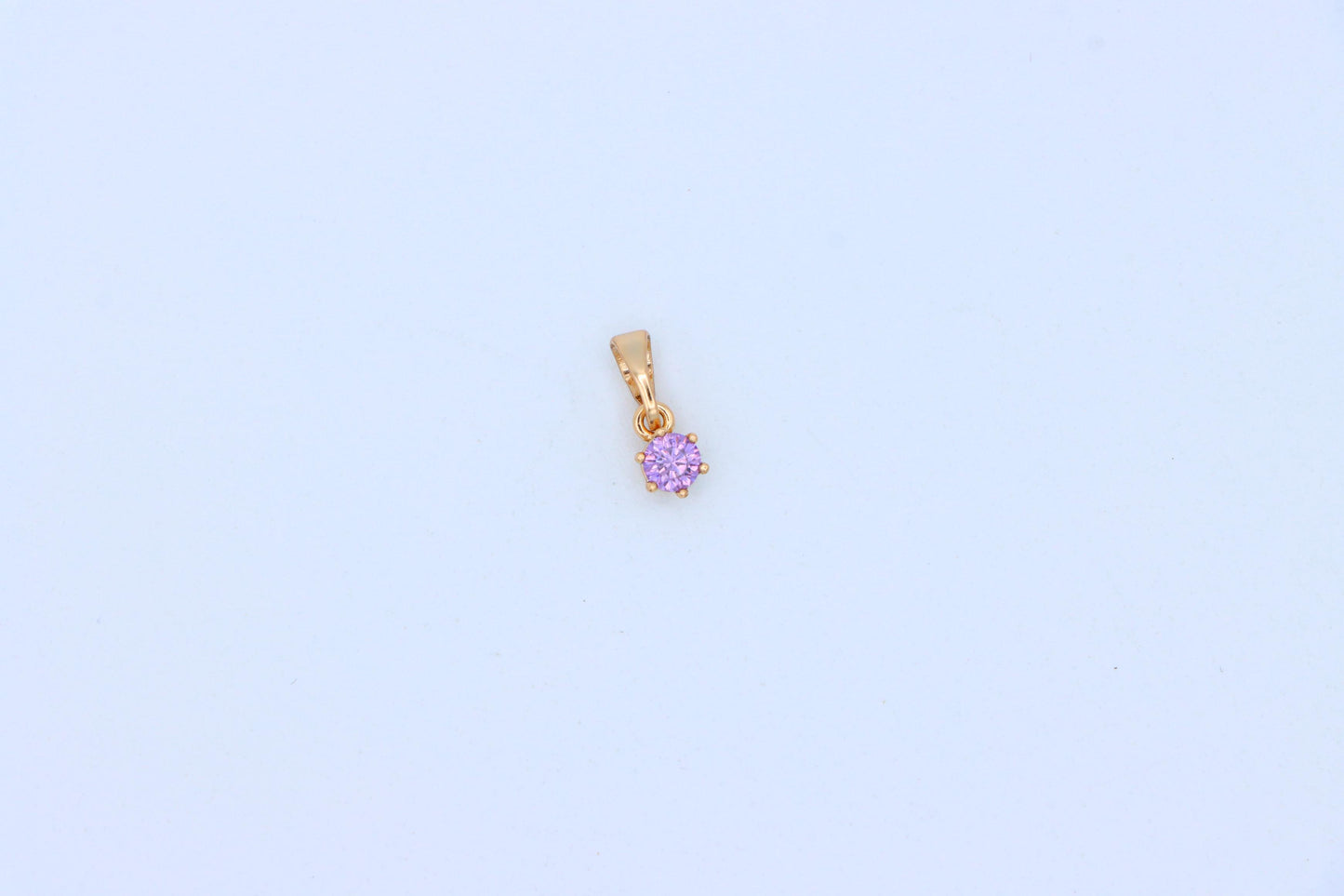 Tiny Round Purple Pendant in Gold Finish for Elegant Everyday Wear, XPPT1654 (2163-2)