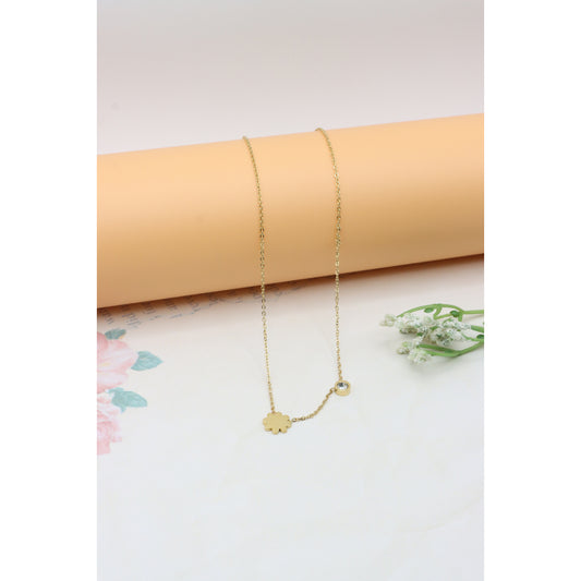 Elegant Yellow Gold Flower Charm Necklace, XPNL0360 (2036-10)