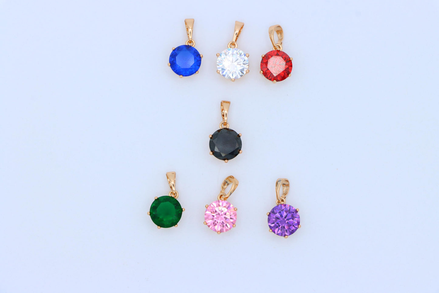 Classic Round Black Pendant in Rose Gold with Glossy Faceted Finish, XPPT1501 (2139-4)