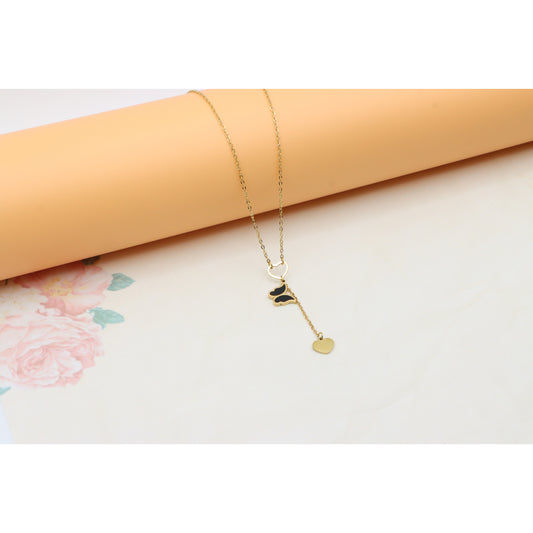 Yellow Heart Pendant Necklace with Dangle Charm – Chic &amp; Stylish Look, XPNL0365 (2037-5)