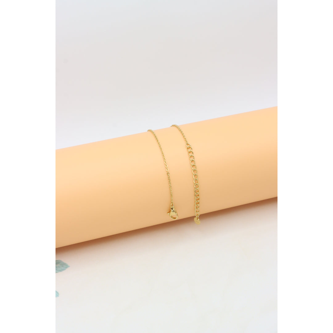 Chic Dual Chain Yellow Necklace with Polished Oval Pendant Charm, XPNL0366 (2037-6)