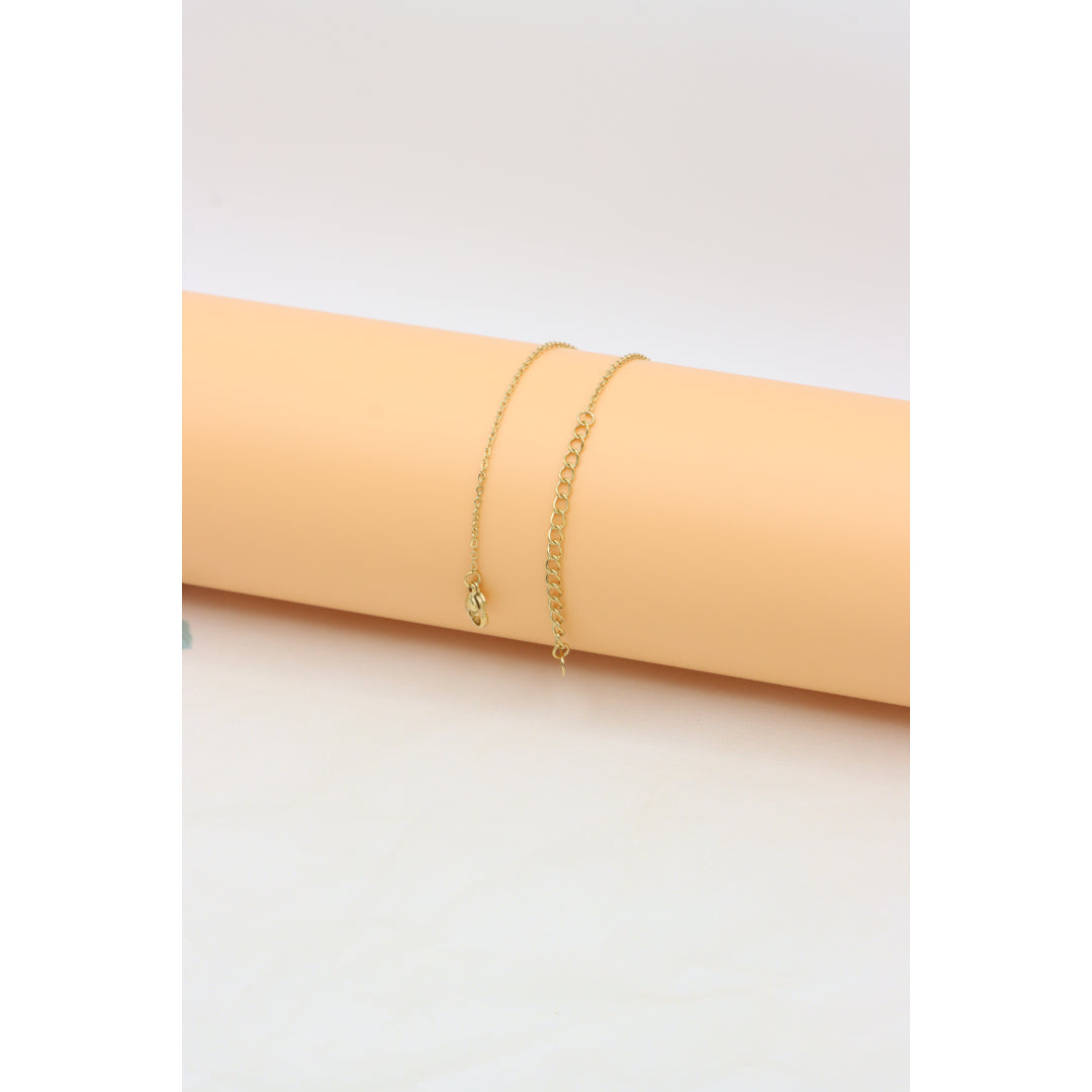 Chic Dual Chain Yellow Necklace with Polished Oval Pendant Charm, XPNL0366 (2037-6)