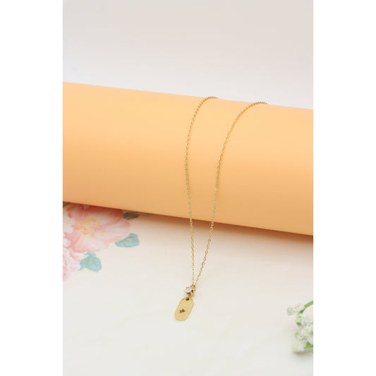 Gold Plated Star Pendant Necklace with Crystal Accent, XPNL0374 (2038-4)