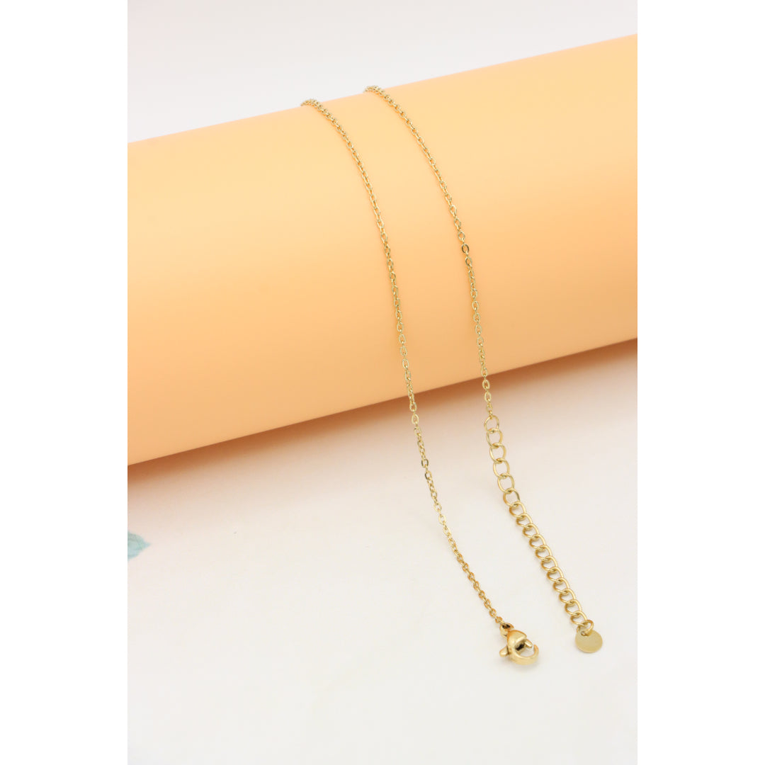 Minimalist Leaf Charm Yellow Necklace with Adjustable Gold Chain, XPNL0383 (2039-3)
