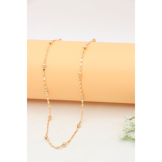 Elegant Rose Gold Necklace with Beaded Detailing, XPNL0403 (2041-3)