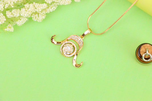 Rose Gold Taurus Zodiac Pendant with Sparkling CZ and Curved Horns, XPPT1544 (2143-2)