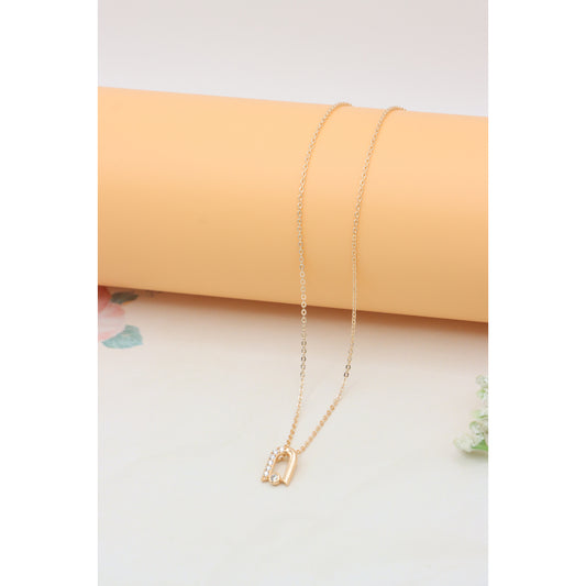 Elegant Rose Gold Necklace with Crystal Charm Chain, XPNL0410 (2041-10)