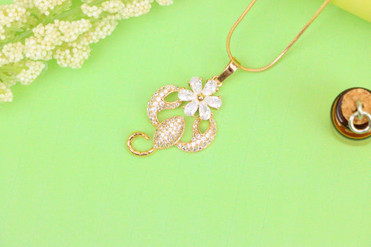 Rose Gold Scorpio Pendant with Sparkling CZ and Floral Accent, XPPT1546 (2143-2)