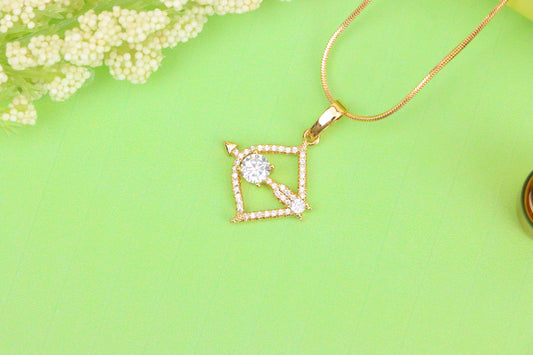 Rose Gold Sagittarius Arrow Pendant with Sparkling CZ Detailing, XPPT1547 (2143-2)